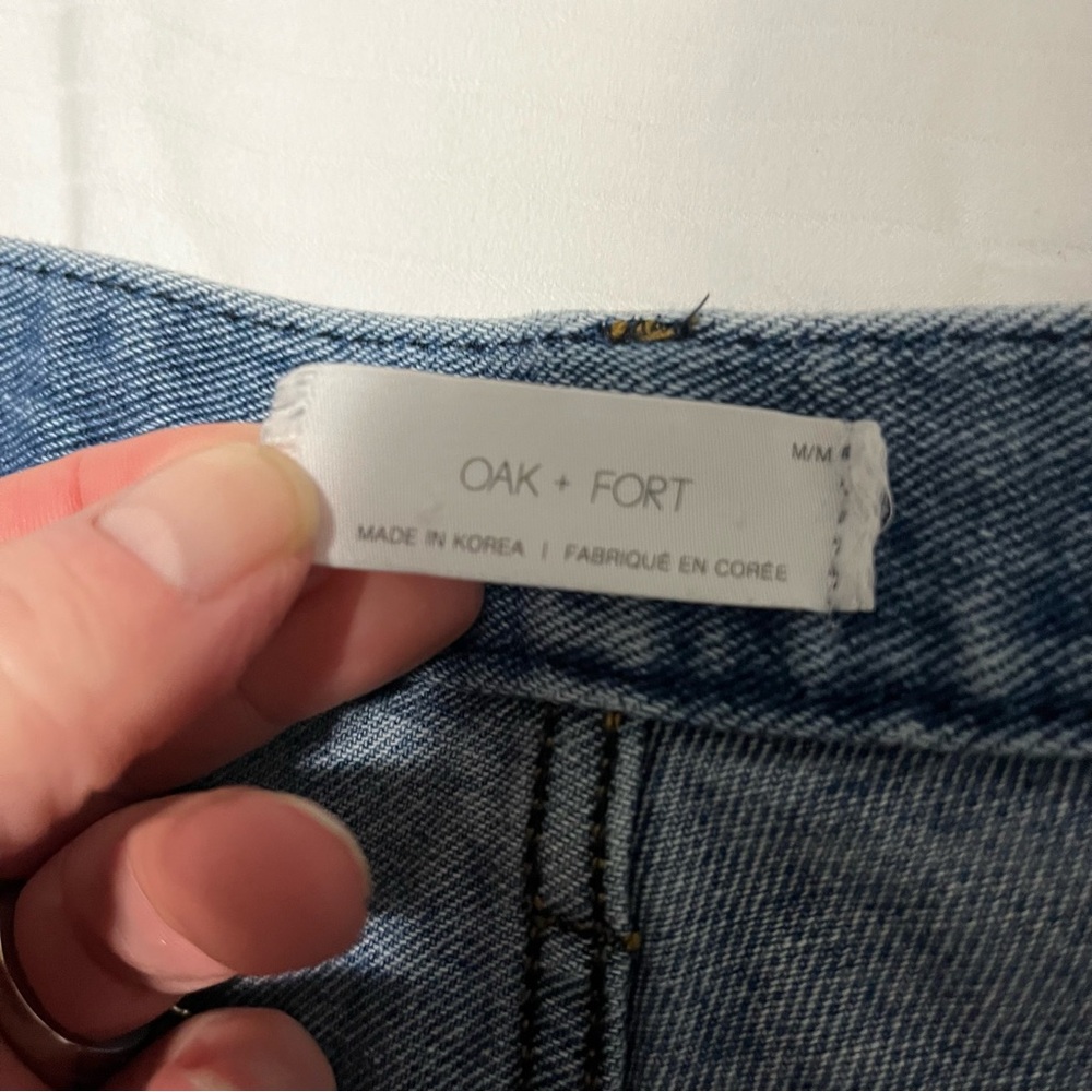 Oak + Fort High Rise Barrel Leg Jean Blue size Medium - Picture 12 of 15